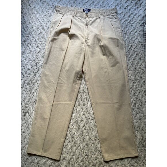 RARE Polo Chino Ralph Lauren Men's Pants 80s-90s Vintage 40x32‎ 100 Thick Cotton - Picture 2 of 8